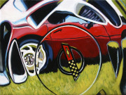 Chevrolet Car Art Print| Corvette Hubcap