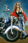 Motorcycle Art Print|Harley Babe