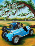 Bugatti Talbot-Lago Car Art Print |Live Oaks Concours