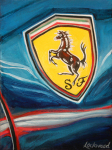 Ferrari Car Art Print|Ferrari Badge