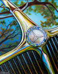 Mercedes Benz Car Art Print|Mercedes Under the Oaks