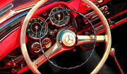 Mercedes Benz Car Art Print|Mercedes 190SL Roadster Dash