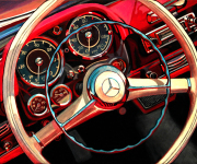 Mercedes Benz Car Art Print|Mercedes 190SL Roadster Dash
